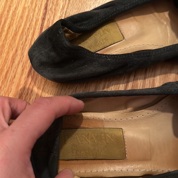 Lanvin grey suede ballet flats with velvet bow - size 36 - Picture 3 of 5
